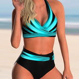 Jacoba | Conjunto de bikini con escote cruzado y estampado