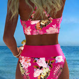 Anabel | Bikini con estampado floral en contraste y abertura