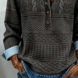 Melkorka | sudadera con cuello denim y medio botón