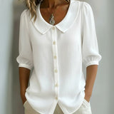 Aylen | Blusa informal lisa con cuello redondo
