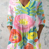 Deianira | Camisa de Cuello V Largo Vintage