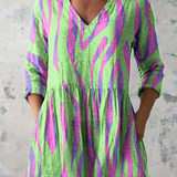 Gisella | Camisa de Manga Larga con Escote en V Vintage