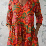 Felicity | Camisa de Cuello en V Larga Vintage