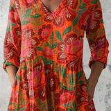 Felicity | Camisa de Cuello en V Larga Vintage