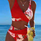 Anabel | Bikini con estampado floral en contraste y abertura