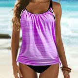 Carmina | Tankini de color sólido con estampado de panteras