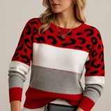 Julieta | Suéter casual con estampado de leopardo