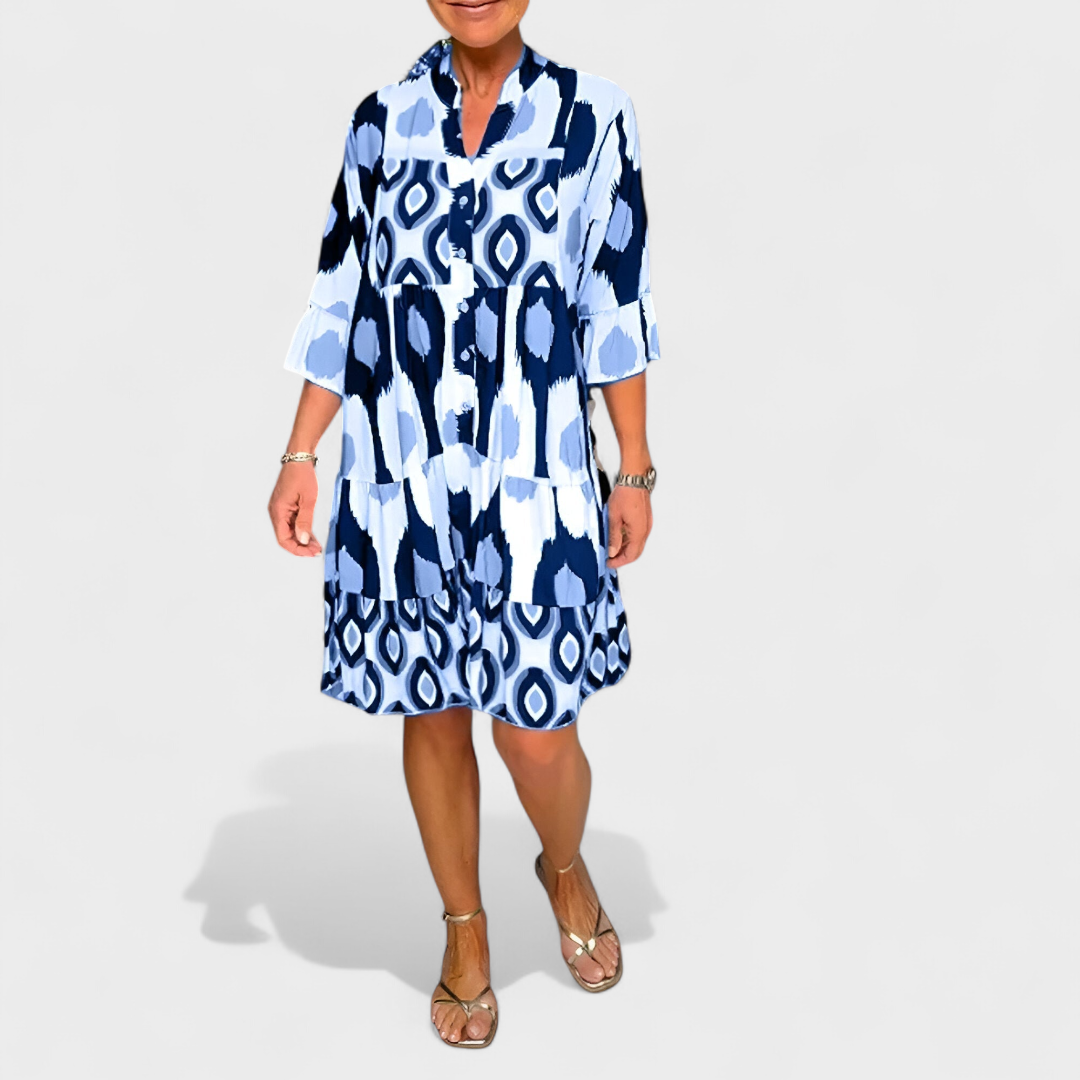 Claribel | Vestido Boho con Estampado y Escote en V