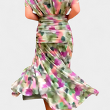 Magda | Vestido largo floral con escote en v
