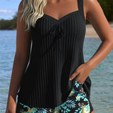 Glenda | Tankini a rayas con bragas de playa de dos piezas