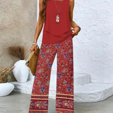 Leonor | Conjunto de Top Sin Mangas y Pantalones de Pierna Ancha