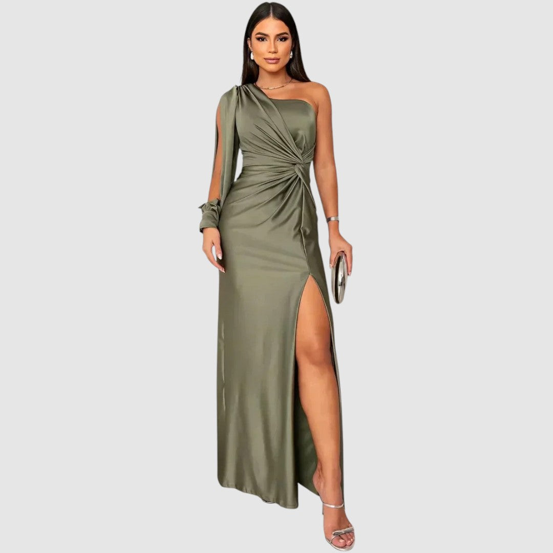 Meda | Vestido maxi elegante de un hombro