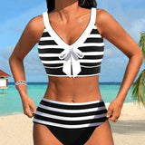Agripina | Bikini de talle alto a rayas