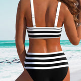 Agripina | Bikini de talle alto a rayas