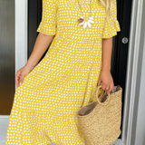 Emiria | Vestido Midi de Manga Corta