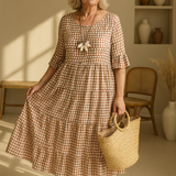 Emiria | Vestido Midi de Manga Corta