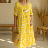 Emiria | Vestido Midi de Manga Corta