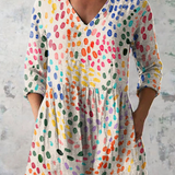Bernadette | Camisa de Cuello V Largo Vintage