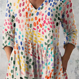 Bernadette | Camisa de Cuello V Largo Vintage