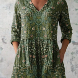 Addison | Camisa de Cuello V Largo Vintage