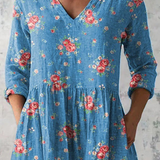 Mabel | Camisa de Cuello V Largo Vintage