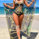 Bonifacia | Traje de baño entero con efecto push-up y falda de playa a juego