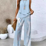 Leonor | Conjunto de Top Sin Mangas y Pantalones de Pierna Ancha