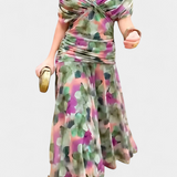 Magda | Vestido largo floral con escote en v