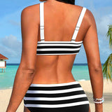 Agripina | Bikini de talle alto a rayas