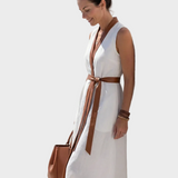 Lidia | Vestido midi con detalle en contraste