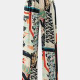 Arce | Pantalones Rectos de Cintura Alta con Estampado Floral