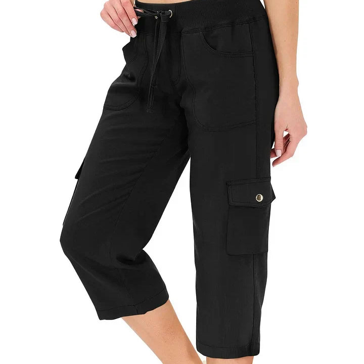 Emilce | Pantalón Capri de Cintura Alta Cómodo con Bolsillos Prácticos