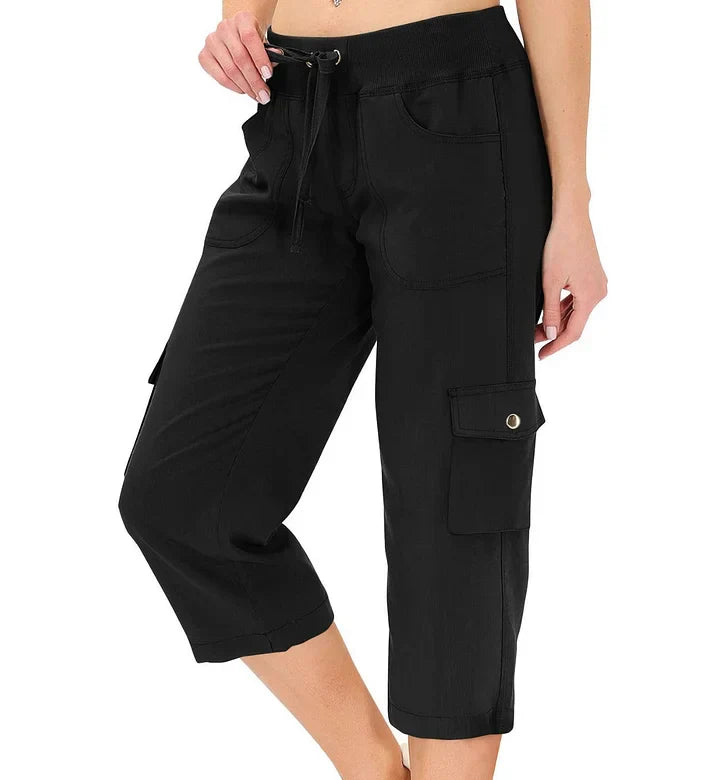 Emilce | Pantalón Capri de Cintura Alta Cómodo con Bolsillos Prácticos