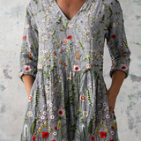 Aylin | Camisa de Cuello en V Larga Vintage