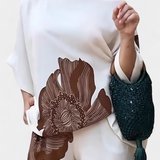 Sybella | Conjunto Floral de Dos Piezas con Hombro Descubierto y Pantalón Recto