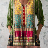 Jacinda | Camisa de Cuello V Largo Vintage