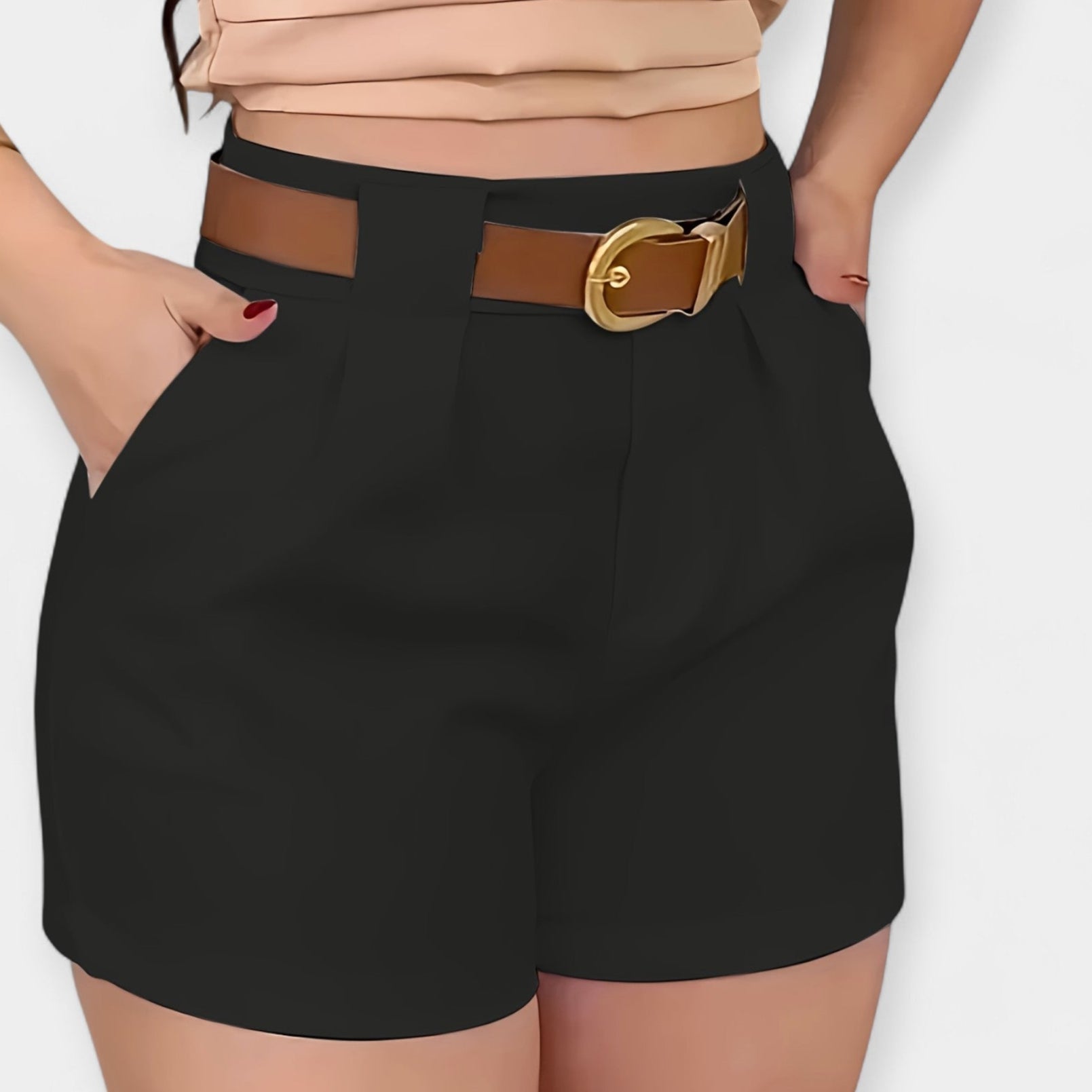 Analía | Pantalones cortos plisados de alta cintura