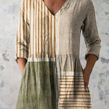 Halley | Camisa de Cuello en V Larga Vintage