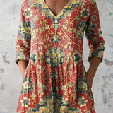 Blasa | Camisa de Cuello V Largo Vintage
