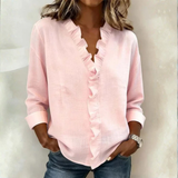 Elyana | Blusa con Volantes, Escote en V y Mangas Largas