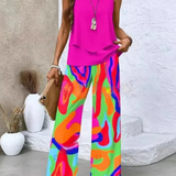 Leonor | Conjunto de Top Sin Mangas y Pantalones de Pierna Ancha