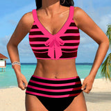 Agripina | Bikini de talle alto a rayas