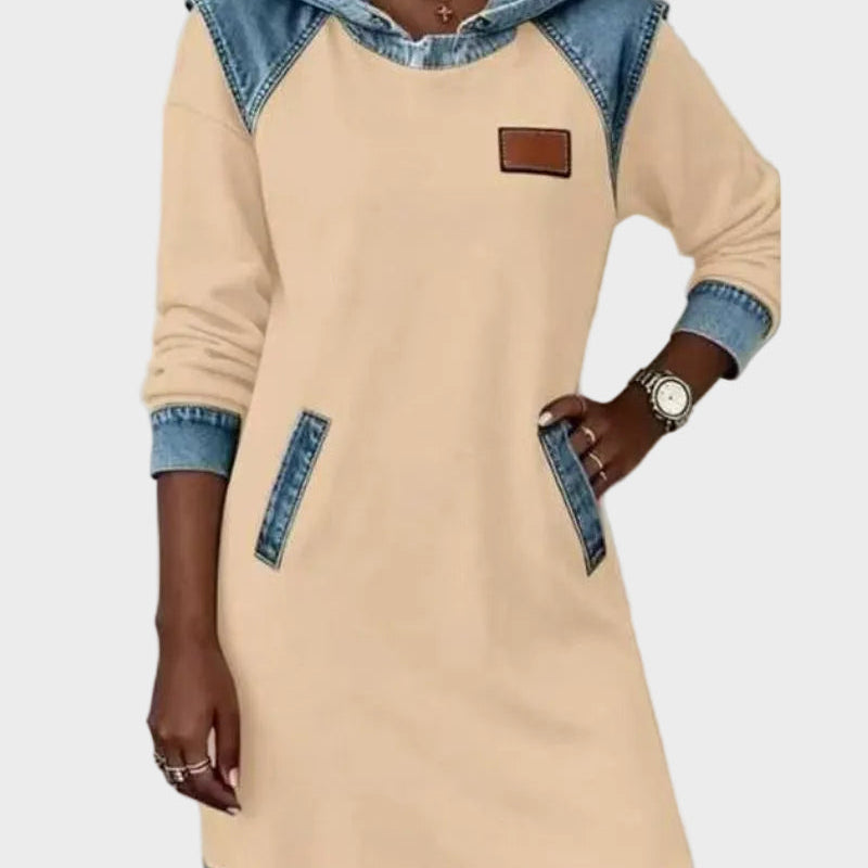 Irena | Vestido vaquero con capucha