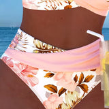 Anabel | Bikini con estampado floral en contraste y abertura