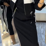 Feyra | Conjunto Casual y Elegante con Vestido de Cuello Redondo y Chaqueta para Mujer