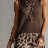 Eustáquia | Vestido midi de punto leopardo