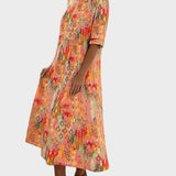 Emma | Vestido midi floral suelto y ligero