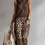 Eustáquia | Vestido midi de punto leopardo