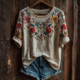 Atina | Camiseta vintage con estampado floral