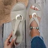 Marlenia - Sandalias Planas con Hebilla de Metal